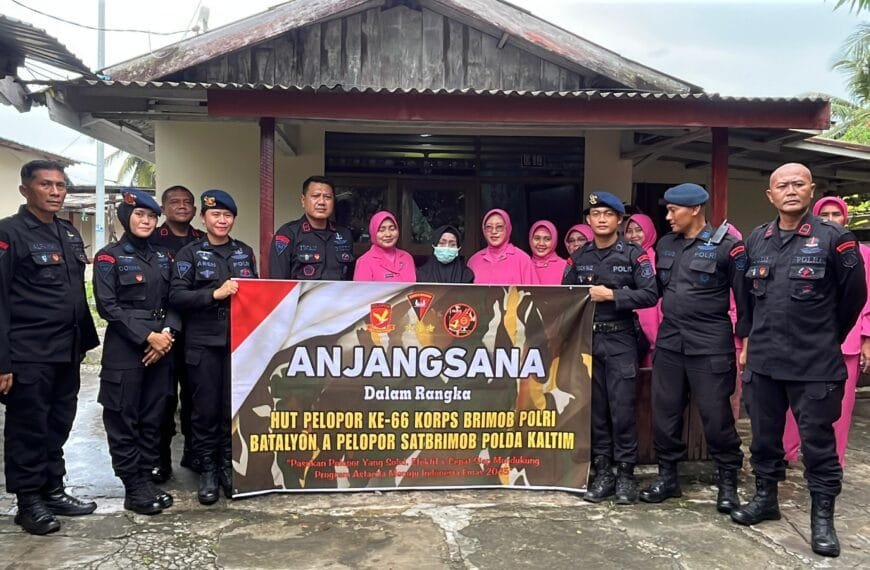 HUT Pelopor Ke-66, Batalyon A Brimob Kaltim Gelar Anjangsana ke Paramob, Warakawuri dan Personel Sakit Menahun