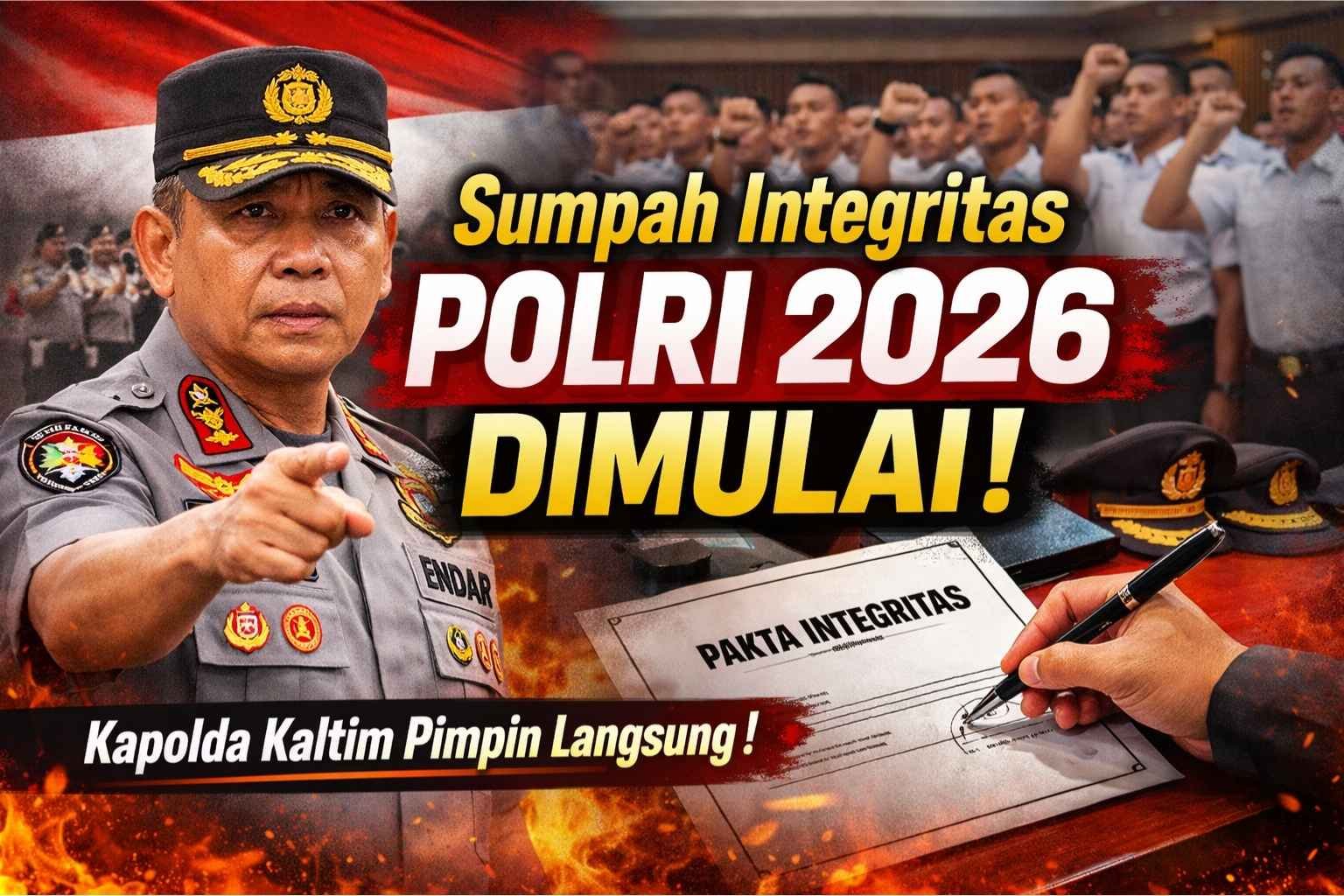 Berita foto 20260403 150405 0000 Integritas Rekrutmen Polri 2026 Ditekankan, Kapolda Kaltim Pimpin Langsung Sumpah di Balikpapan PROKALTIM