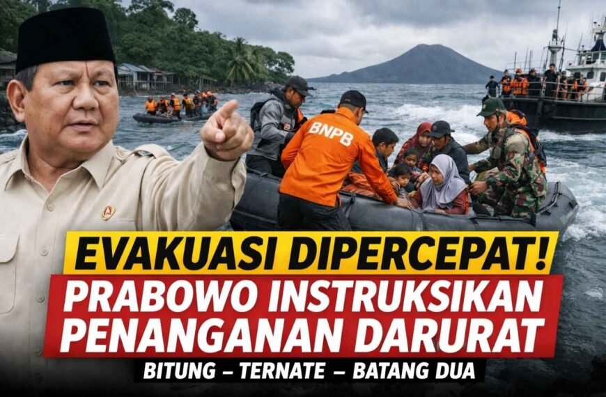 Evakuasi Dipercepat! Prabowo Instruksikan Penanganan Darurat di Bitung hingga Batang Dua
